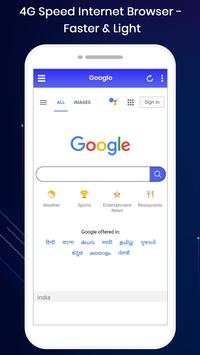 4G Speed Internet Browser - Faster & Light screenshot 1