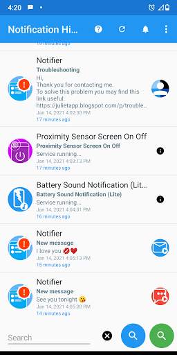 Notification History Log screenshot 1