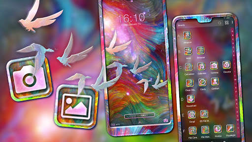 Hippie Galaxy Bird Launcher Theme screenshot 3