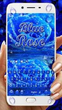 Beautiful Shiny Blue Rose Petal Keyboard Theme screenshot 1