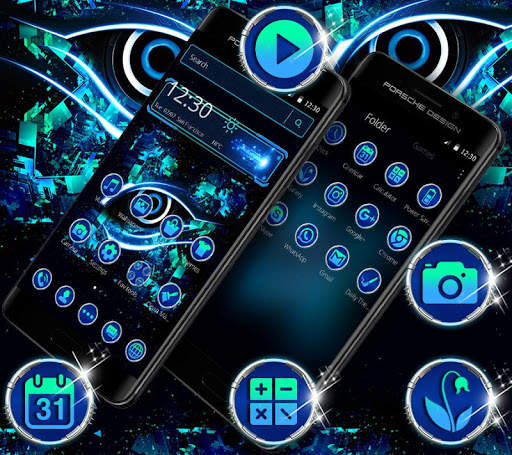 Blue Black Technology Theme screenshot 3