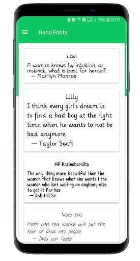 Handwriting Fonts for Samsung, OPPO, Huawei phones screenshot 1