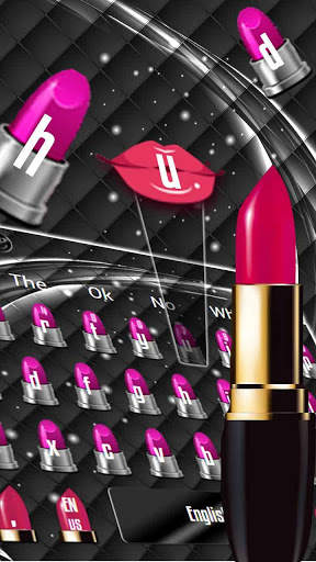 Pink Lipstick Keyboard Theme screenshot 2