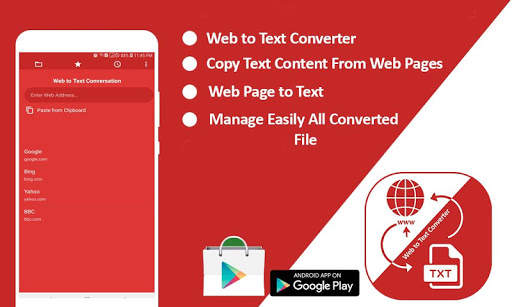 Web to text Converter : web reader 1 تصوير الشاشة