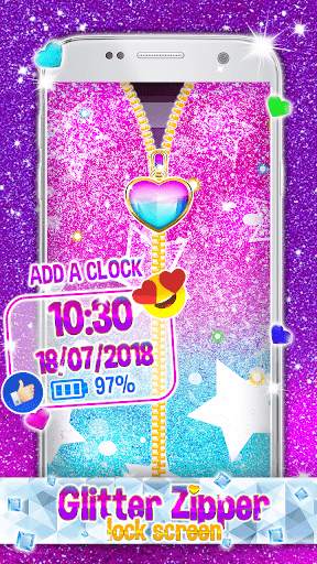 Glitter Zipper Lock Screen 3 تصوير الشاشة