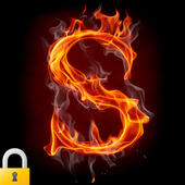 Burning Letter S Lock icon