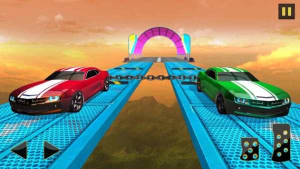 Impossible Flying Chained Car Games screenshot 6