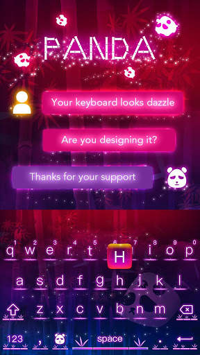 Neon Panda Keyboard Theme स्क्रीनशॉट 1