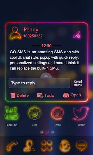 GO SMS PRO NEONLIGHT THEME screenshot 4