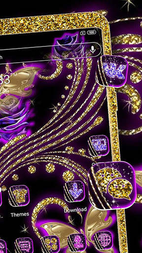 Golden Purple Butterfly Launcher Theme screenshot 1