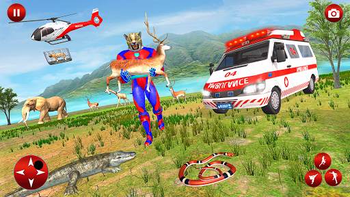 Superhero Animals Robot Rescue Mission स्क्रीनशॉट 1