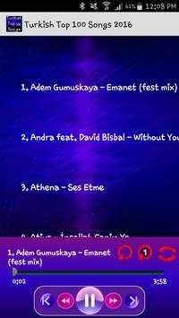 Turkish Top 100 Songs 2016 screenshot 1