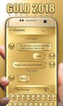 (FREE) GO SMS GOLD 2018 THEME screenshot 1