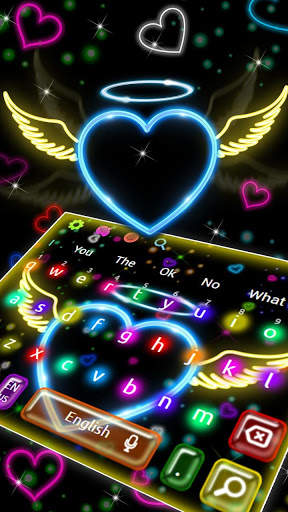 Colorfull Neon Heart Keyboard screenshot 1