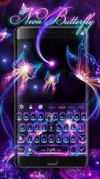 Thème du clavier de néon papillons screenshot 2