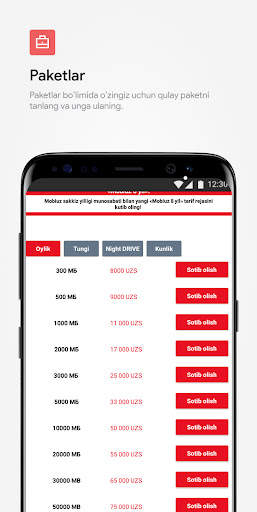Mobiuz mobil ilovasi 2024 screenshot 4