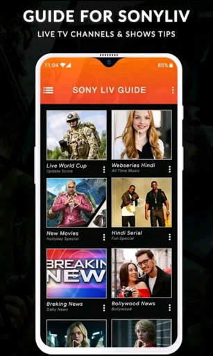 Free HD SonyLiv - Live TV Shows & Movies Guide screenshot 1