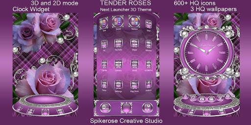 Tender Roses 3D Next Launcher theme screenshot 1