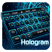 Hologram Tech Keyboard Theme أيقونة