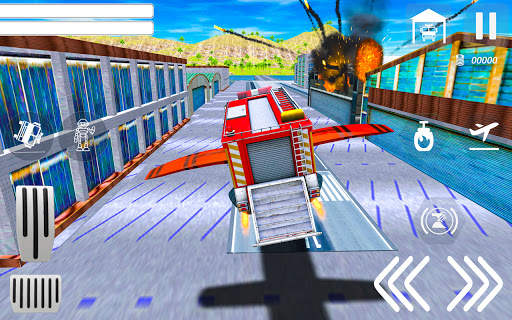 Flying Robot Fire Truck Game screenshot 3