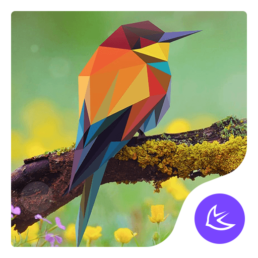 Free Colorful Lovely Bird theme for Android أيقونة