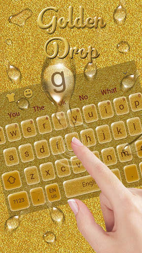 Beautiful Golden Drop Keyboard Theme screenshot 2