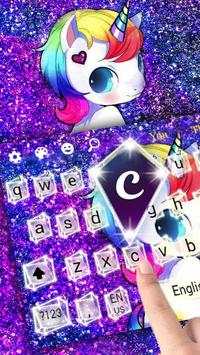 Glitter Unicorn Keyboard Theme screenshot 2