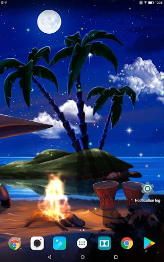 Tropical Beach at Night Live Wallpaper screenshot 6