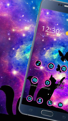 Dreamy Starry Sky Cat Theme screenshot 3