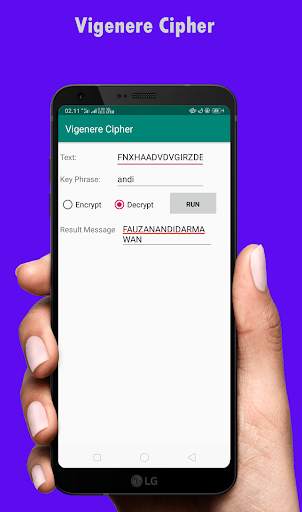 Vigenere Cipher screenshot 2