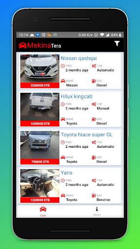 MekinaTera : Buy/Sell Cars in Ethiopia(መኪና ተራ) स्क्रीनशॉट 1