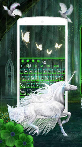 Magic Forest Unicorn Keyboard Theme screenshot 1