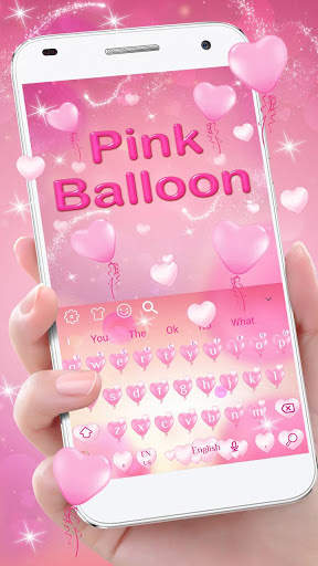 Pink Heart Balloon Keyboard screenshot 1