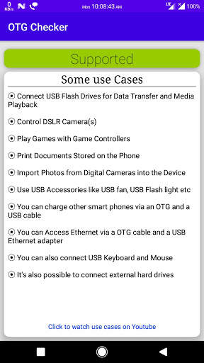 OTG checker (Check if your mobile supports OTG) screenshot 1