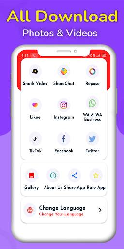 All Status Saver - Insta, WA, FB Video Downloader screenshot 1