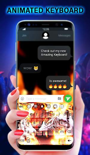 Flame Tiger Wallpaper Theme HD screenshot 1