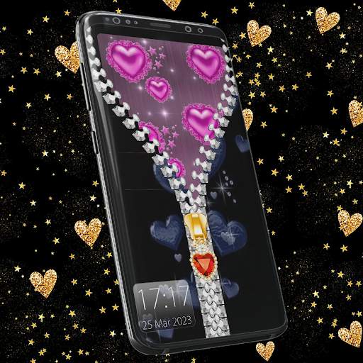 Diamond Zipper Lock Screen screenshot 3