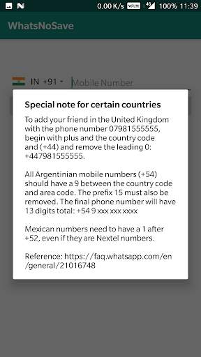 WhatsNoSave - Send WA Without Saving Number! screenshot 2