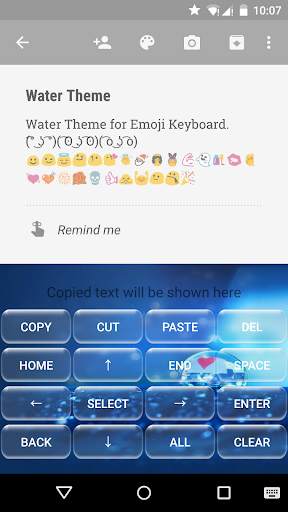 Water Emoji Keyboard Theme screenshot 3