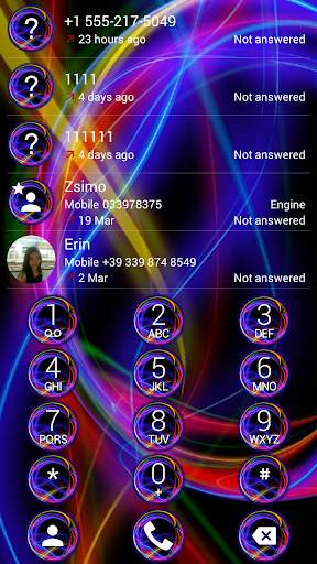 Dialer Theme Neon Abstract screenshot 2