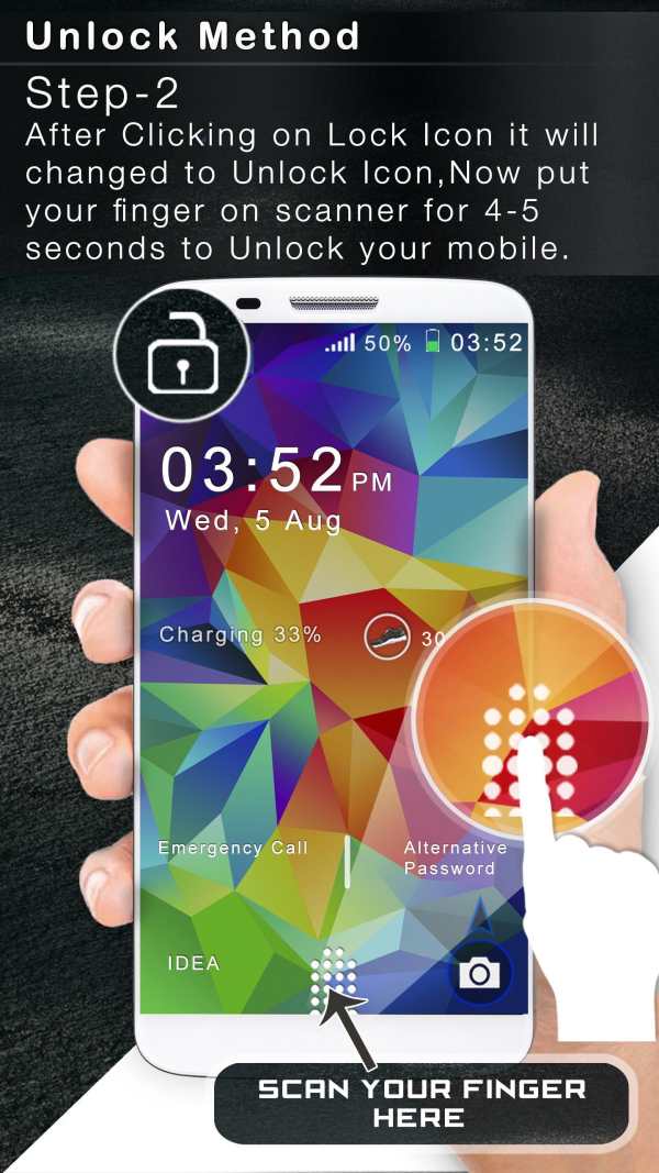 Fingerprint Lock Screen   (Prank) 3 تصوير الشاشة