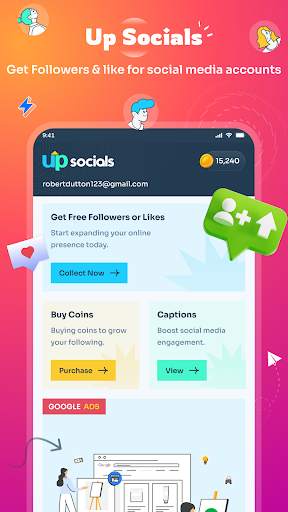 Up-Socials: Increase followers screenshot 2