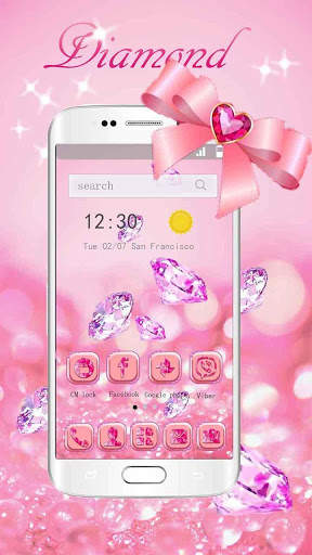 Pink Rose Gold Giltter Silk Diamond screenshot 1