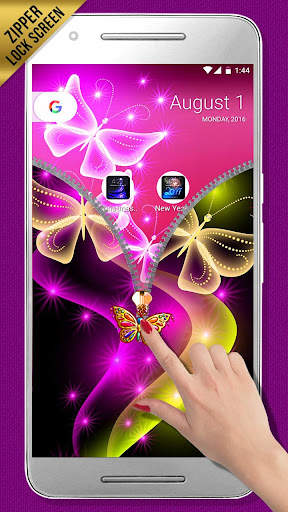 Butterfly Zipper Lock Screen screenshot 4