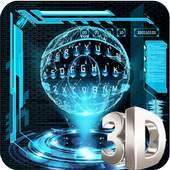 3D hologram tech keyboard theme 10001002