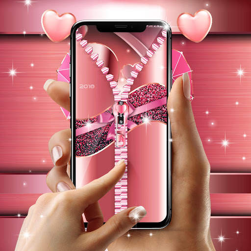 Rose gold lock screen zipper screenshot 5