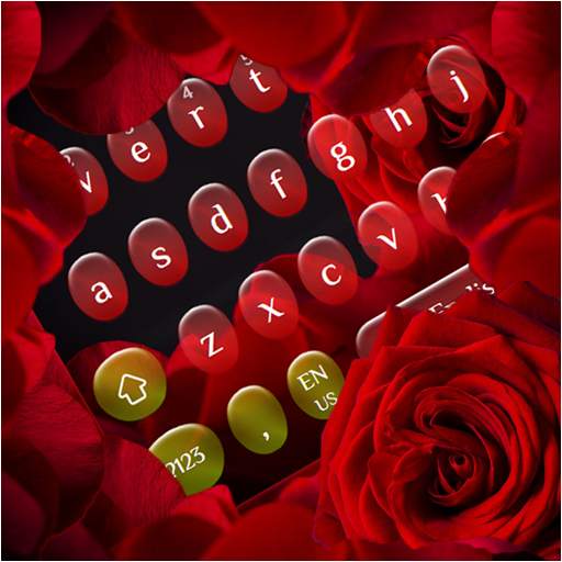 Romantic Red Rose Keyboard 10001002