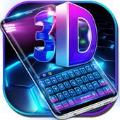 3D blue tech dimensional Keyboard 10001002