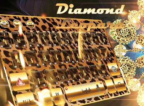 Leopard Diamond Gemstone with Gold Keyboard screenshot 4