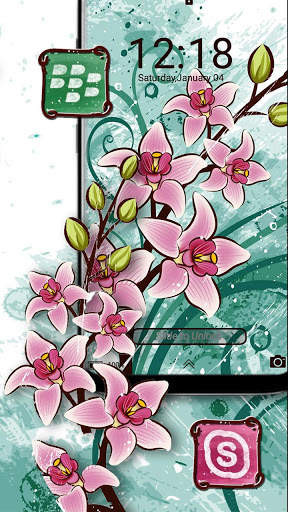 Pink Flower Painting Launcher Theme screenshot 5